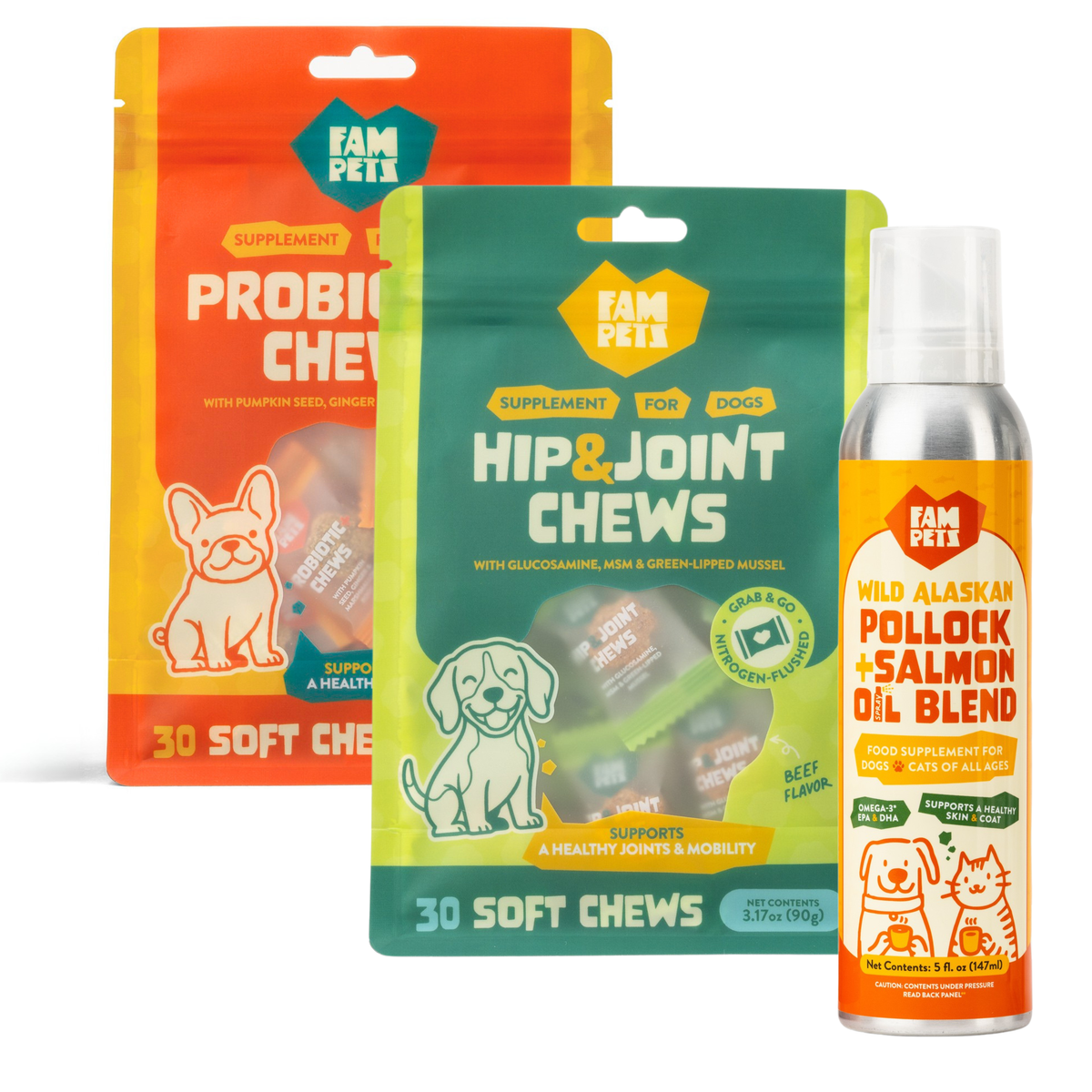 FAM Pets products arranged by need