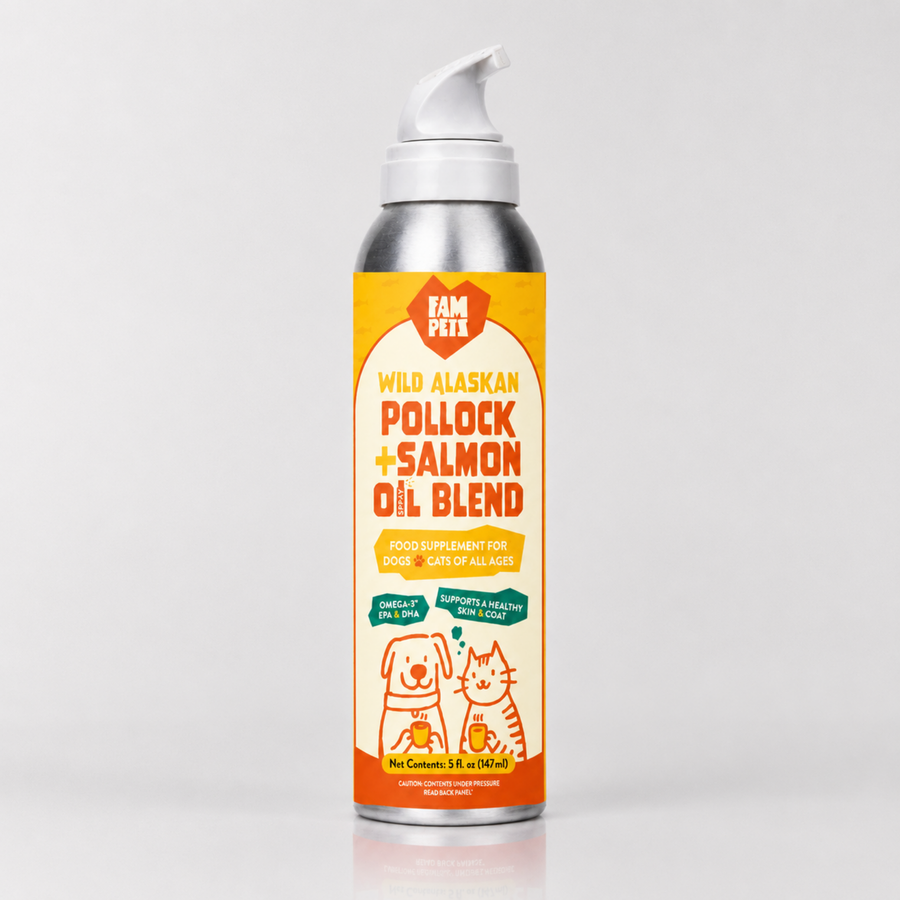 Omega 3 Fish Oil Spray for Dogs & Cats - Wild Alaskan Pollock & Salmon Blend