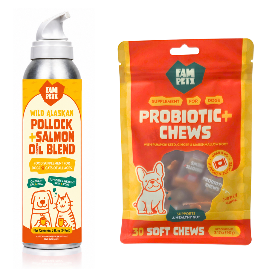 Fresh Start Bundle - Omega-3 Fish Oil Spray + Hip & Joint Soft Chews for Dogs