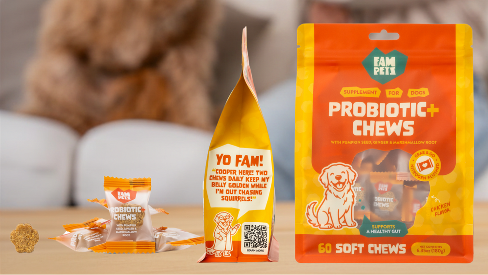 Probiotic+ Soft Chews for Dogs, Digestive & Gut Support, 60 Count