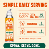 Omega 3 Fish Oil Spray for Dogs & Cats - Wild Alaskan Pollock & Salmon Blend