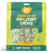 FAM Pets Hip & Joint Soft Chews for Dogs, 90-count green pouch