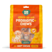FAM Pets Probiotic+ Soft Chews for Dogs, 60-count orange pouch