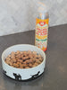 FAM Pets airless fish oil spray used cleanly on a dog's food